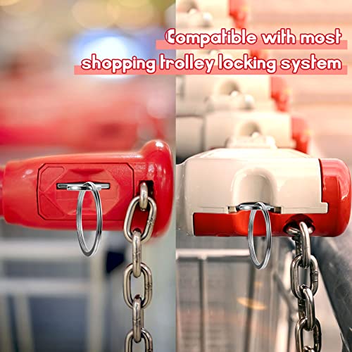 Image of Shimeyao 4 Pcs Portable Aluminum Alloy Keyring Shopping Cart Trolley Tokens Quarter Keychains Gift for Men Women Valentines
