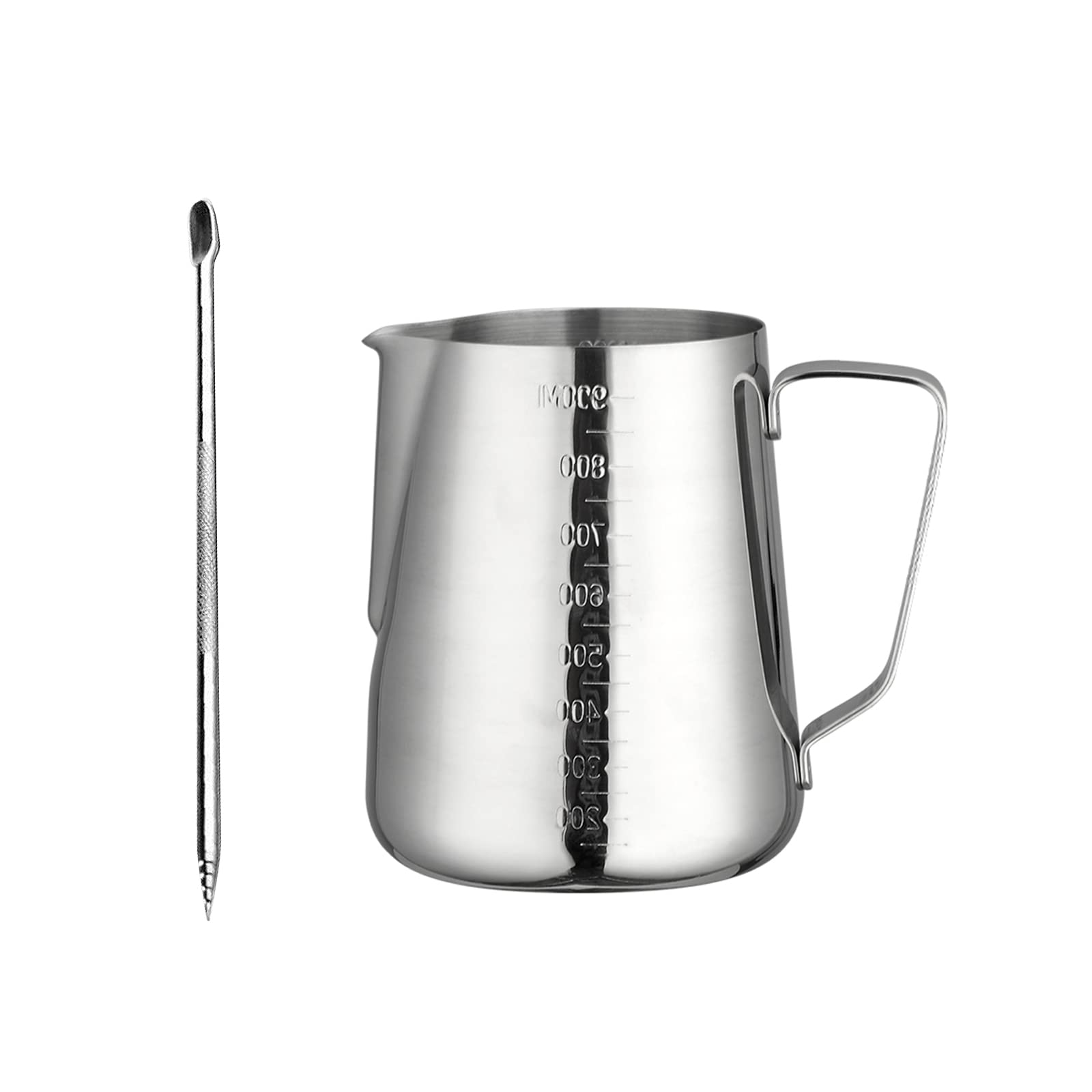 Rumtut Milk Frothing Pitcher Steaming Pitcher Coffee Frother Cup with Scale Measuring Cups Latte Art with Decorating Pen, 550ml