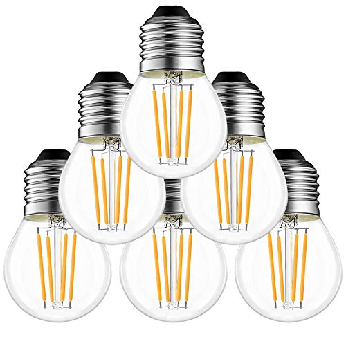 Bombilla LED E27, 2700 K, 540 lmenes, Edison Bombilla E27, luz blanca clida, 6W en lugar de una bombilla incandescente de 60W, bombilla Edison E27, 6 unidades, para equipaje [Clase energtica A++]