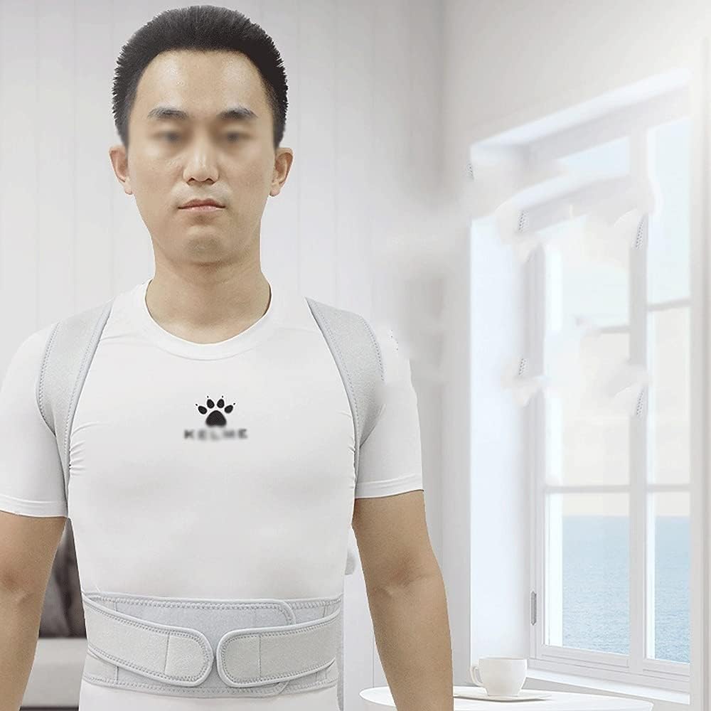TSWEET Adjustable Posture Corrector Back Brace for Men & Women Posture Correction Lumbar Shoulder Support Breathable Back Pain Belt Strap Comfy and Breathable Fabric (Size : L)
