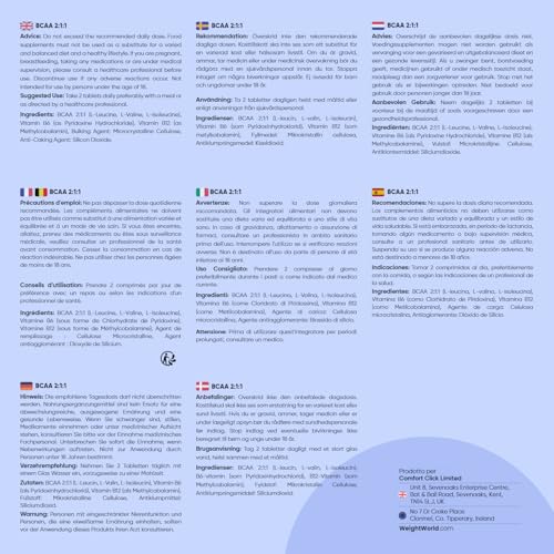 Bcaa 2 1 1 Aminoacidi Ramificati 2000Mg, Leucina, Valina, Isoleucina, Vitamina B6, B12, Aminoacidi Essenziali Pre Workout E Post Workout, 180 Bcaa Compresse Vegane, Senza Magnesio Stearato Né Glutine - 5