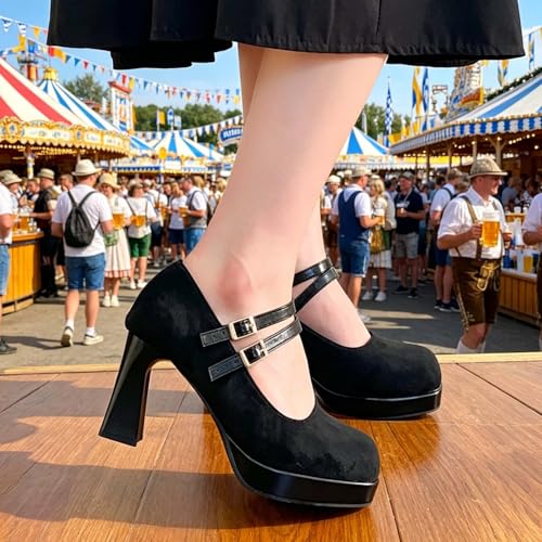 Zapatos de noche de mujer con plataforma y tacones altos de puntera cuadrada 2