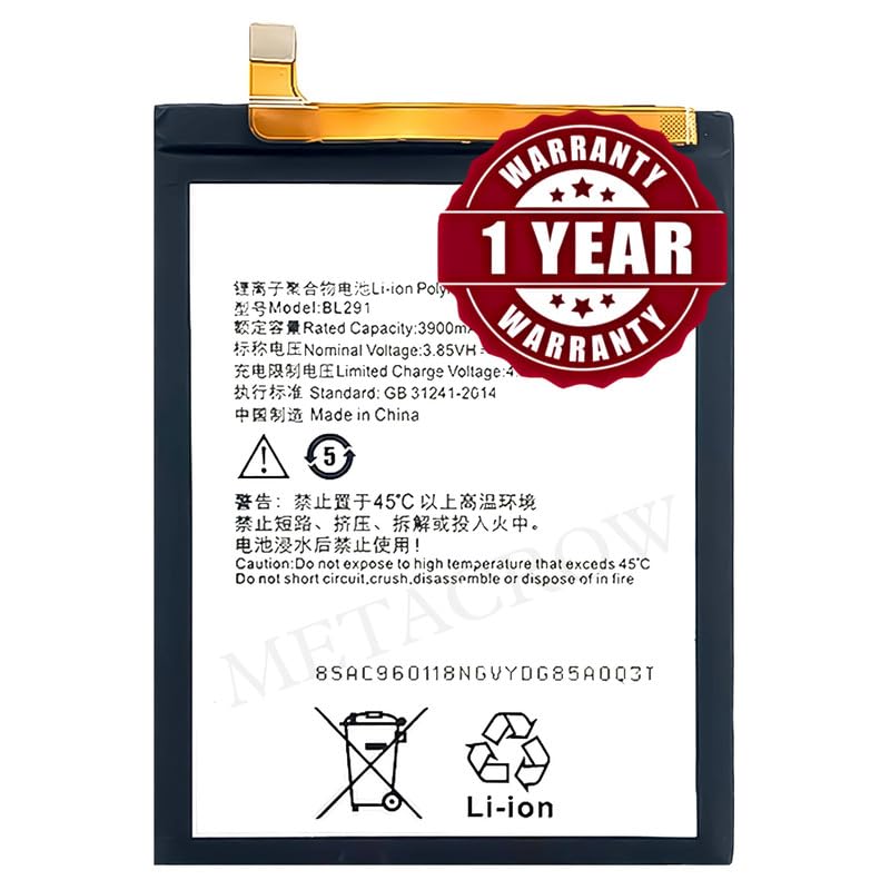Image of Original BL291 Battery Compatible for Lenovo A5 - (3900mAh) - 1 Year Warranty BC46
