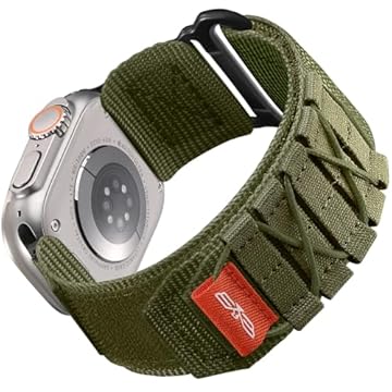 Bandletic Pulseira de nylon compatível com Apple Watch Ultra/Ultra 2 de 49 mm, 46 mm, 45 mm, 44 mm e 42 mm (série 3), pulseira esportiva tática robusta para iWatch Ultra/Série 10 SE 9, 8, 7, 6, 5 4