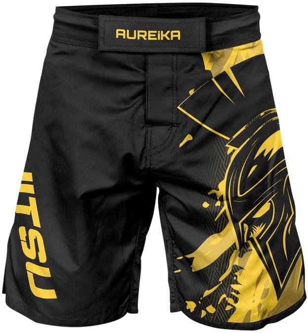 Spartan Men’s Fight Shorts for BJJ – Grappling MMA Shorts for Boxing Muay Thai Jiu Jitsu