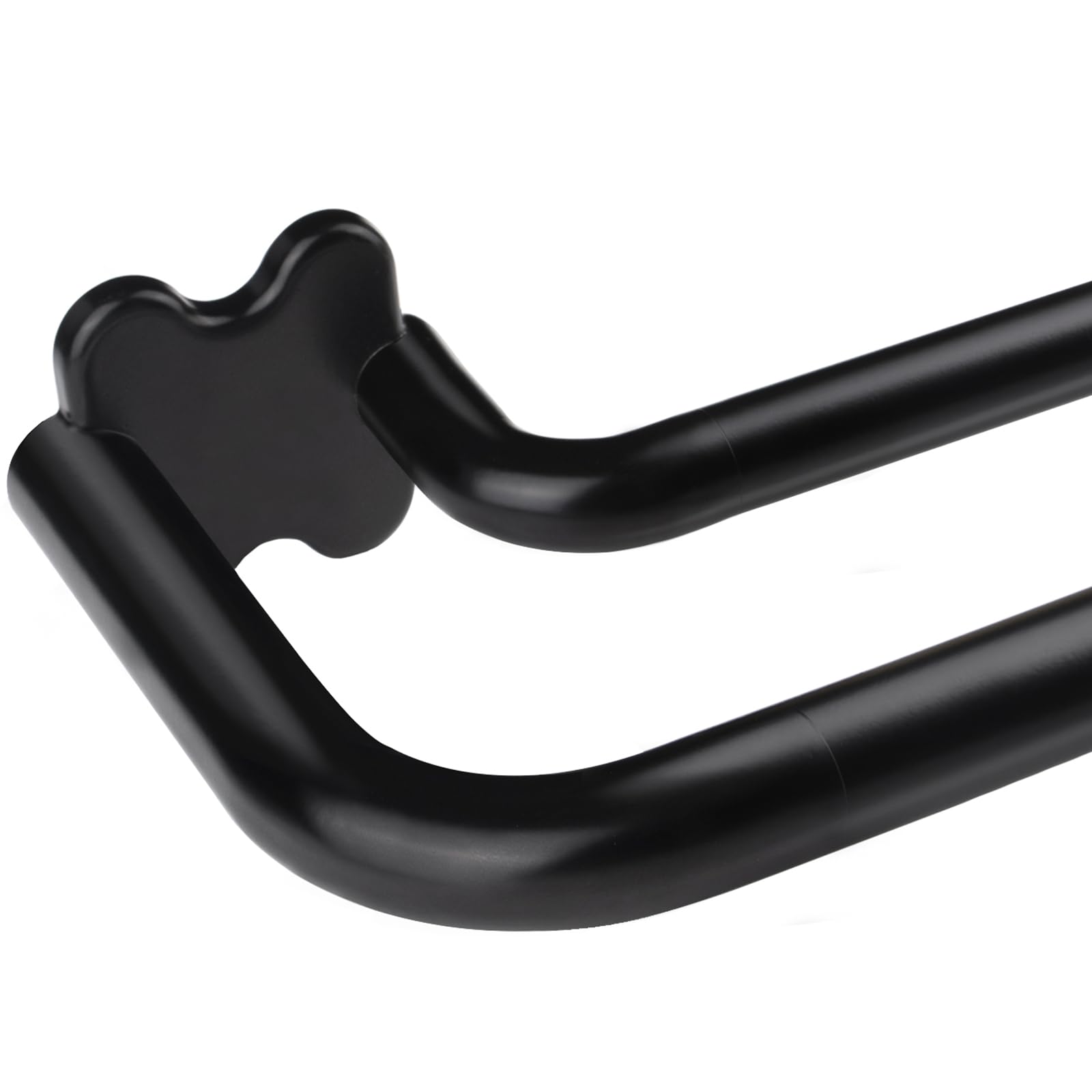 USFOOK Black Double Curtain Pole 80 to 292 cm, 19 mm Room Darkening Long Curtain Poles for Eyelet Curtains, Adjustable Drapery Rod with Curved Ends for Living Room