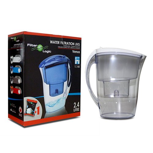 FilterLogicFLJ402 (Clear) Venus Water Filter Jug with Compatible Brita Maxtra Cartridge