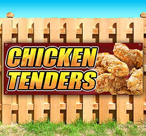 Chicken Tenders Banner 13 oz | Non-Fabric | Heavy-Duty Vinyl Single-Sided with Metal Grommets