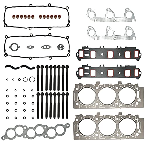 Image of Cylinder Head Gasket Set with Head Bolts Compatible with 1998-2001 Ford Ranger 1998-01 Mazda B3000 Head Gasket Kits 3.0L V6 HS9902PT ES72174