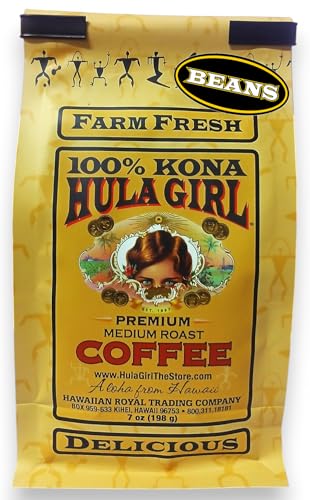 Hula Girl 100% Kona Coffee en grano 7 oz miniatura 1