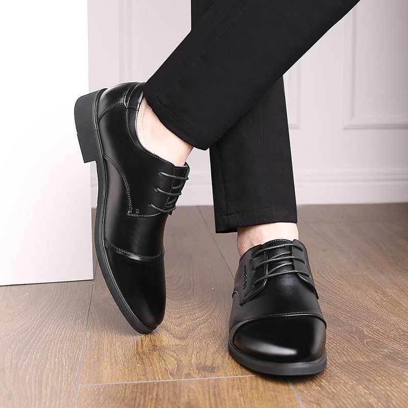 Men's Shiny Patent Leather Dress Shoes Men Formal Pointed Lace Up Casual Business Suit Tuxedo Shoes Modern Office Suit Tuxedo Patent Leather Oxford Shoes for Men(7)3