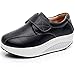 rismart Donna Cuneo Hook & Loop Comodo Carino Pelle Addestratore Scarpe Sneaker SN8787(Nero,EU38)