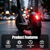 Rücklicht, Kotflügel Rücklicht Wasserdicht für Segway Ninebot Max G30 / G30LP / G30LE / G30LE II/ G30D / G30e / G30e ii, Scooter Rückleucht, Elektroroller Rückleucht, Blinker, Bremslicht, Rot – Ansicht 6