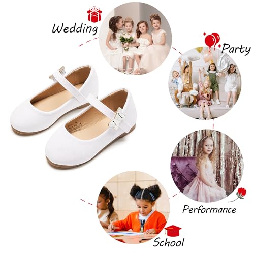 Image of PHIRAMIN Toddler Flower Girl Dress Shoes - Little Girl Mary Janes Flats Wedding