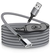 Basesailor USB延長ケーブル 2M、タイプAオス-メス電源充電器コード、LEDデスクランプ、LEDストリップ、USBファン、ライトなどのためのトグルコントローラスイッチャ延長ライン