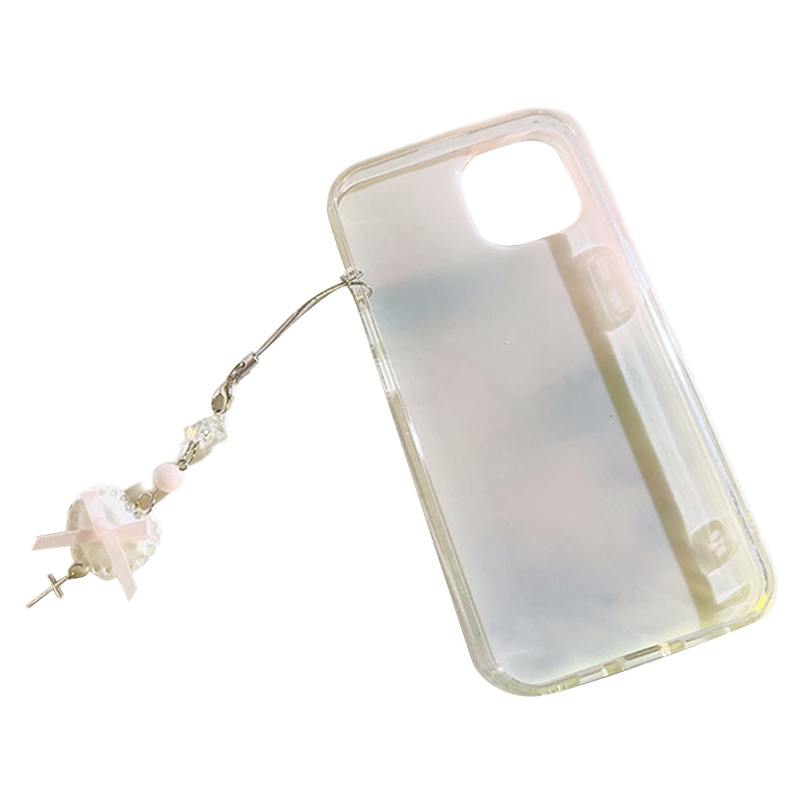 EPIPHQNY Key Chain,Sweet Bowknot Bead Phone CharmCar Key Hangings Pendants Fashion Bag Decoration Lanyard Purse Accessory