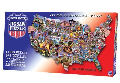 TDC Games USA Shaped Puzzle Roadtrip America Puzzle by TDC Games