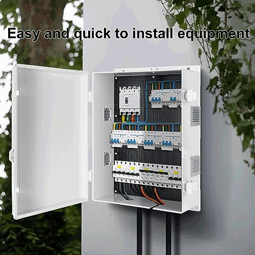 Image of Namunanee Outdoor Electrical Junction Box, ABS Water Resistant Enclosure with Internal Mounting Panel & Hinged Cover (18.1 inch H* 12.6 inch L* 6.3 inch W)