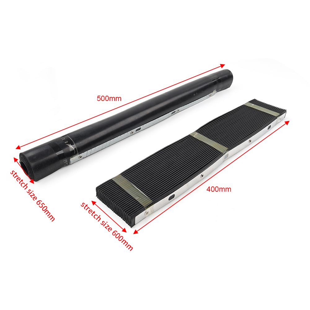 CNxinn10 2pcs Front Accordion Way Cover Guard Back For Bridgeport Milling Machine Part Rubber Black