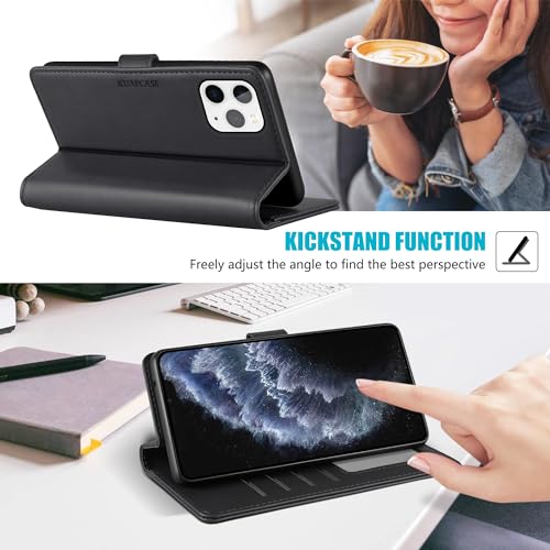 Kuafcase Compatible for iPhone 11 Pro Max Case with 4 Card Slots Magnetic Closure Kickstand Shockproof Protective Phone Case Compatible for iPhone 11 Pro Max - Image 4