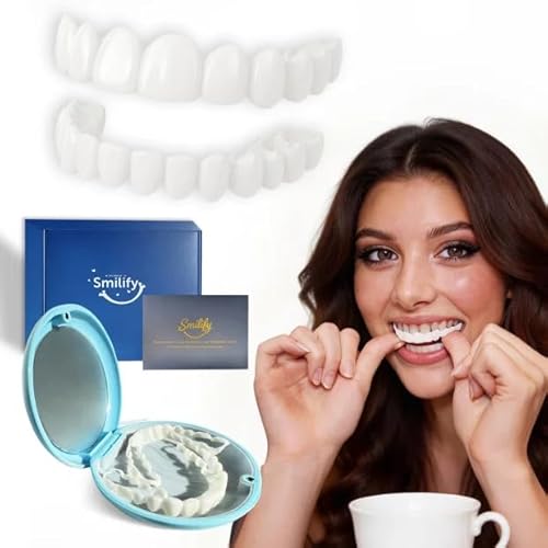 Smilify Clip On Veneers for Men & Women - [3 Shades & 2 Styles] Custom Fit Temporary Smile Accessory, Natural Cosmetic Teeth Covers, Reusable Personalized Upper and Lower Veneers Set (Top + Bottom)