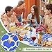 Smiry Rectangle Picnic Table Cover, Waterproof Elastic Fitted Camping Tablecloths for 6 Foot Tables, Wipeable Flannel Backed Vinyl Tablecloth Protector for Indoor, Outdoor (Blue, 30x72 Inches)