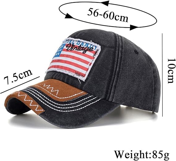 Image of Handcuffs Denim Caps for Men & Women American Flag Embroidered Hats | Baseball Cap | Casual Caps | Summer Hat (Khaki)