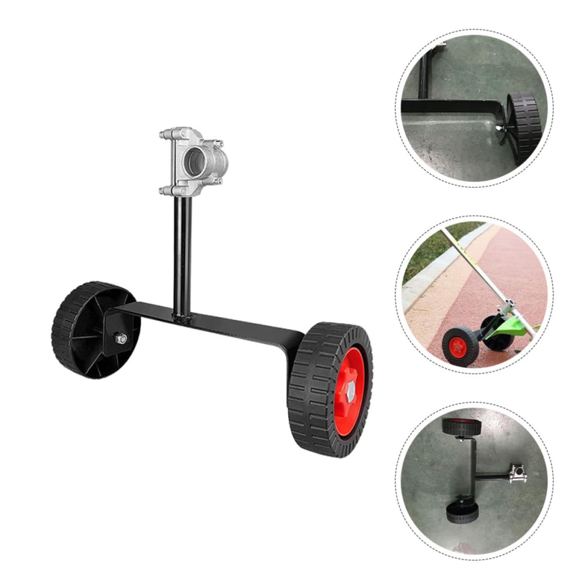 Lurrose Kit de 2 Ruedas de Soporte y Desbrozadora Eléctrica, Ligeras Hierro, Accesorio Adecuado para Recambios y Mantenimiento