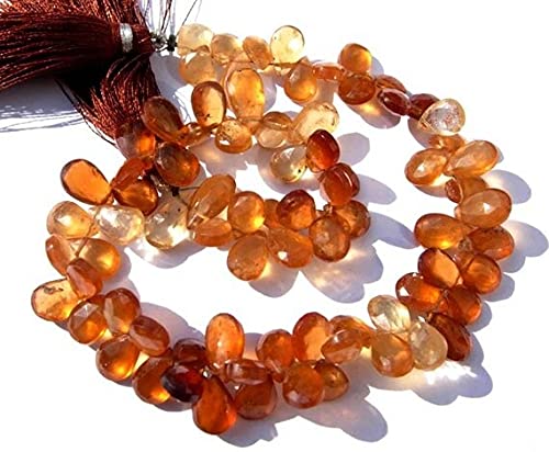 Hessonite Garnet perles poires pour fabriquer un cadeau d'anniversaire unique
