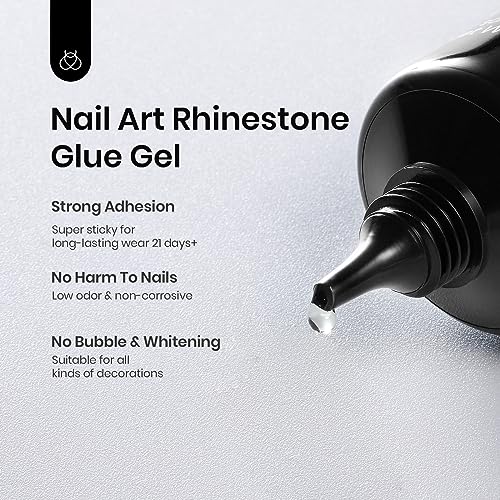Image of Beetles Rhinestone Nail Glue Gel, Strong Hold Nail Art Adhesive for Gems