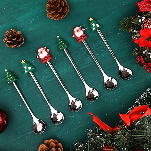 Set di 6 cucchiai di Natale in acciaio inox
