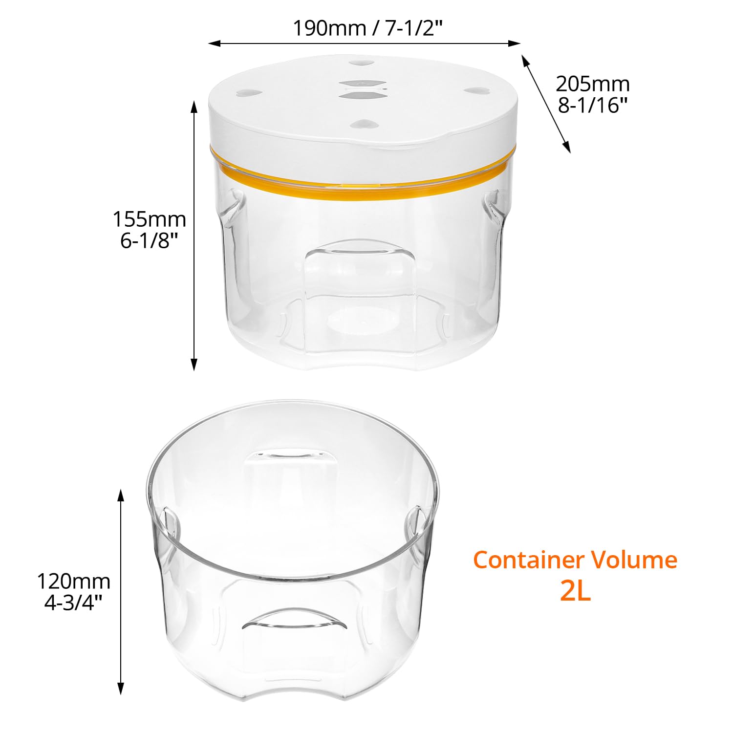 QWORK® Chambre à vide 95 kPa pour résine époxy – Élimination des bulles en 10 min environ (jusqu'à 2000 ml) – Utiliser uniquement avec l'alimentation d'origine