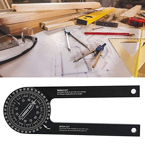 Règle de recherche d'angle, Odomètres en alliage d'aluminium 0~360 ° outil de mesure d'angle de rapporteur pour le travail du bois