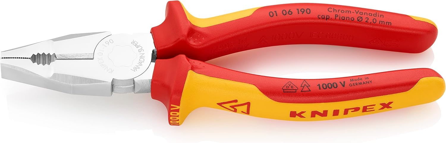 Knipex 01 06 190 VDE Insulated Combination Pliers 190mm