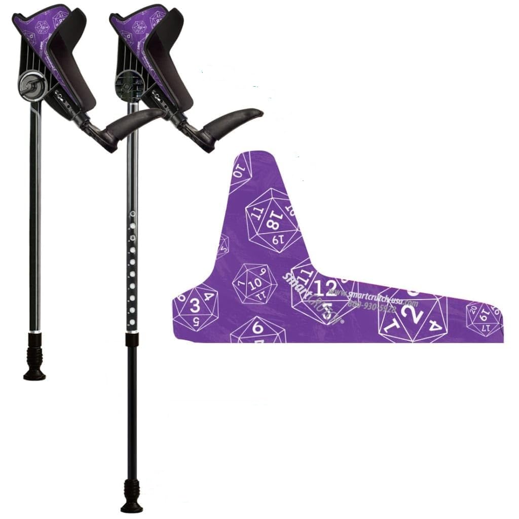 Local Artist Series Ergonomic Custom Forearm Crutches for Adults, Multiple Colors, Adjustable Forearm Rotates 15-90 Degrees - Heights 5'4" to 5'9" - 265 lbs Non Weight Bearing