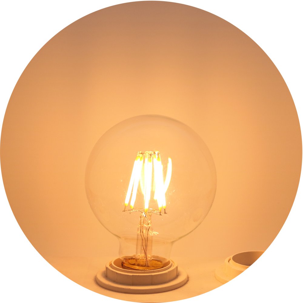 Bombilla E27 Vintage Edison Lamparas Antigua Bombillas Retro,Regulable,G80 Lampara Filamento Bombillas, 8W Blanco Cálido2200K - 18 Piezas