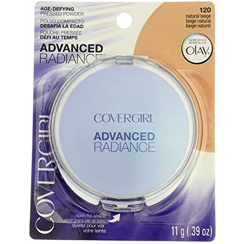CoverGirl Advanced Radiance Age-Defying Pressed Powder, Natural Beige [120], 0.39 oz (Pack of 3)