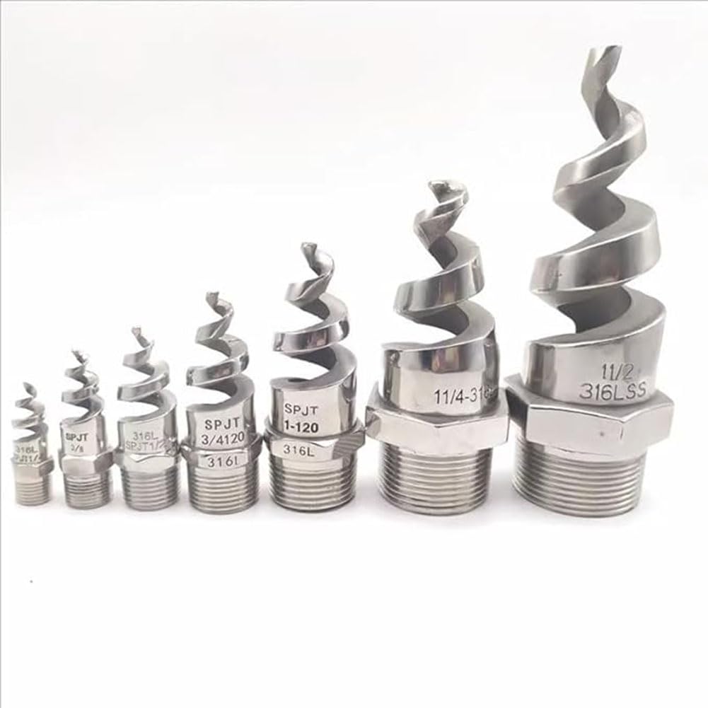 Boquilla pulverizadora de alta presión, Boquilla atomizadora en espiral de acero inoxidable plateada, 90 y 120 grados, 1/4-2 pulgadas, 1-10 Uds(1.5 Inch 304 Stainless Steel,5pcs)