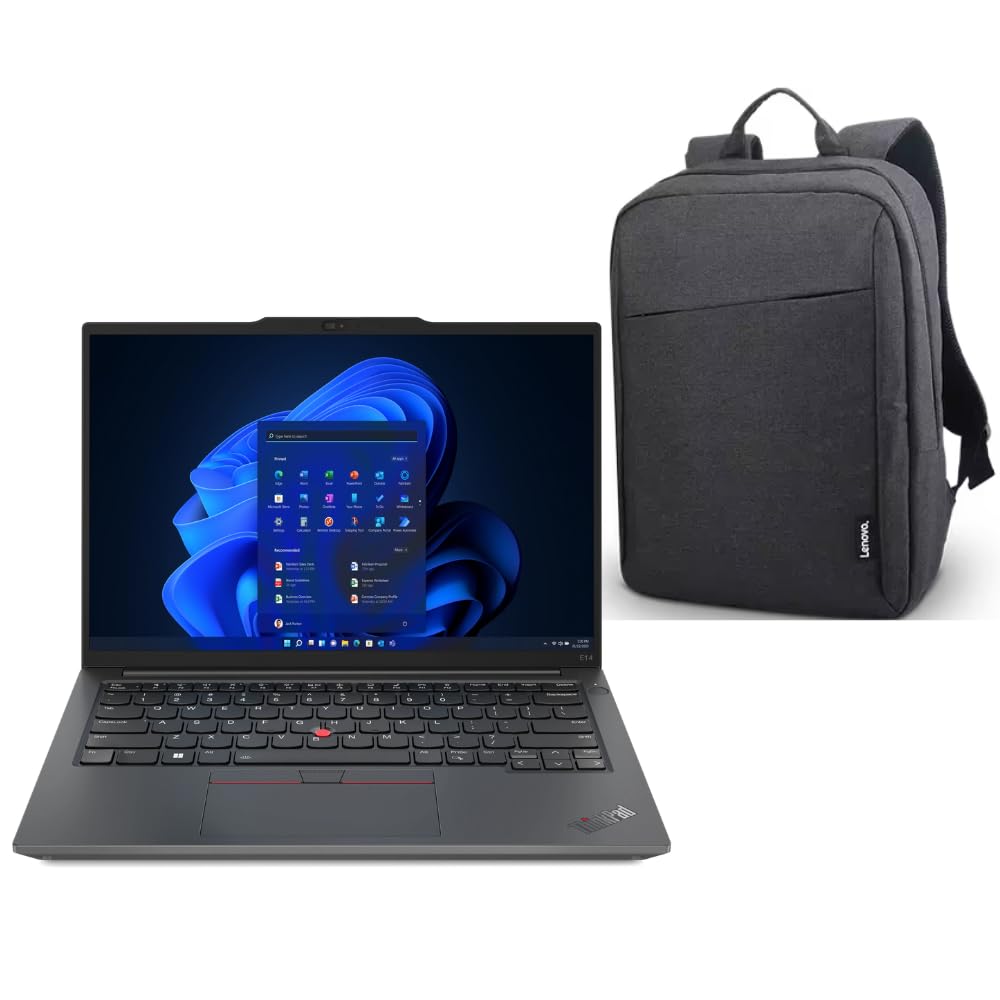 Lenovo (Upgraded) ThinkPad E14 Gen 5, 14" Business Laptop, 13th Generation Intel Core i7-1355U, 16GB RAM, 512GB SSD, Full HD Display, Windows 11 Pro, Black + B210 Backpack