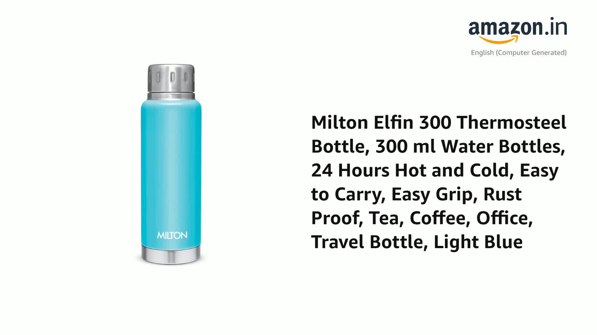 Milton Elfin 300 Thermosteel Water Bottle 300 ml, 24 Hr Hot