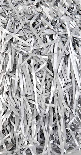 Shredded Tissue Paper 22 Colours Christmas Hamper Gift Packing (10, SILVER)