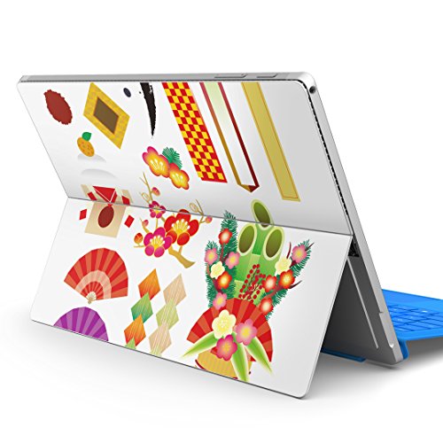 igsticker Surface pro7 (2019) pro6 pro2017 pro4 専用 スキンシール サーフェス ノートブック ノートパソコン カバー ケース フィルム ステッカー アクセサリー 保護 013576 お正月 縁起物 市松