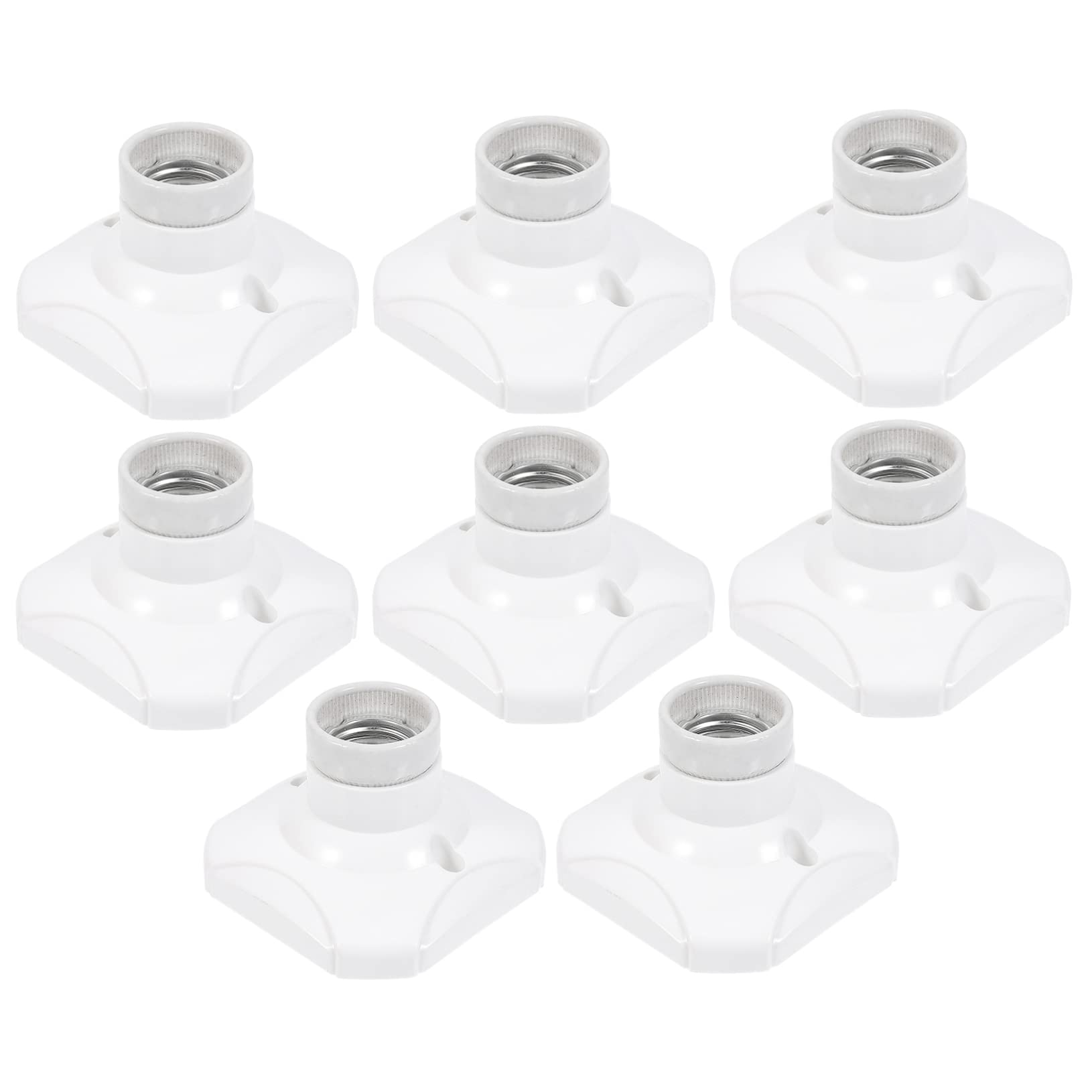 CAXUSD 8pcs E27 Ceramic Lampholder Flame Retard Screw Lamp Holder Light Bulb Socket Base for Electrical Fixtures and Ceiling Lights