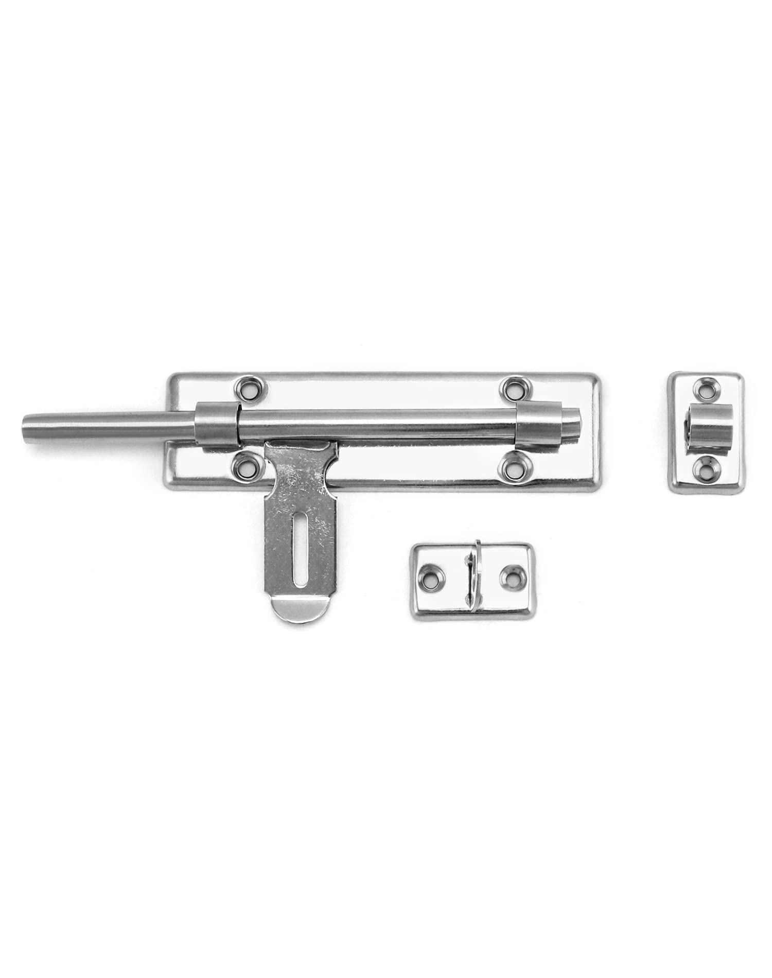 QWORK® 2 Pack PadBolt Gate Bolts 6 Inch/16cm, Stainless Steel Lockable Sliding Bolt for Use with Padlock - Image 3