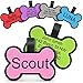GoTags Silent Silicone Pet Tag, Personalized Dog Tags and Cat Tags, up to 8 Lines of Custom Text, Deep Engraving on Both Sides (Bone, Pink)