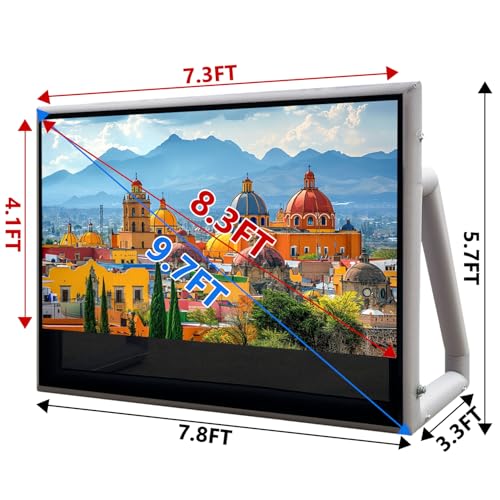 Image of SAYOK 8.3FT(100IN) Inflatable Projector Screen, Movie Screen Outdoor | Silent No Noise Design, Made of Waterproof TPU Material for World Cup, Ball Games, Outdoor Movies, Pool Parties Backyard