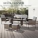 SVITA Denver Polyrattan Gartenmöbel Set 7 Personen Essgruppe Lounge Esstisch Braun
