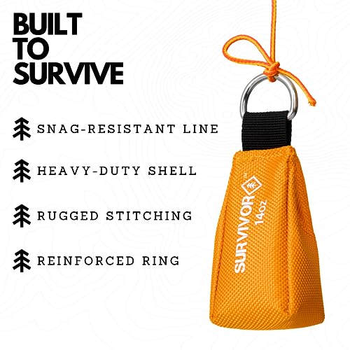 SURVIVOR Kit de linha de arremesso Arborist – Inclui peso de 400 g, linha de arremesso de 90 kg e es