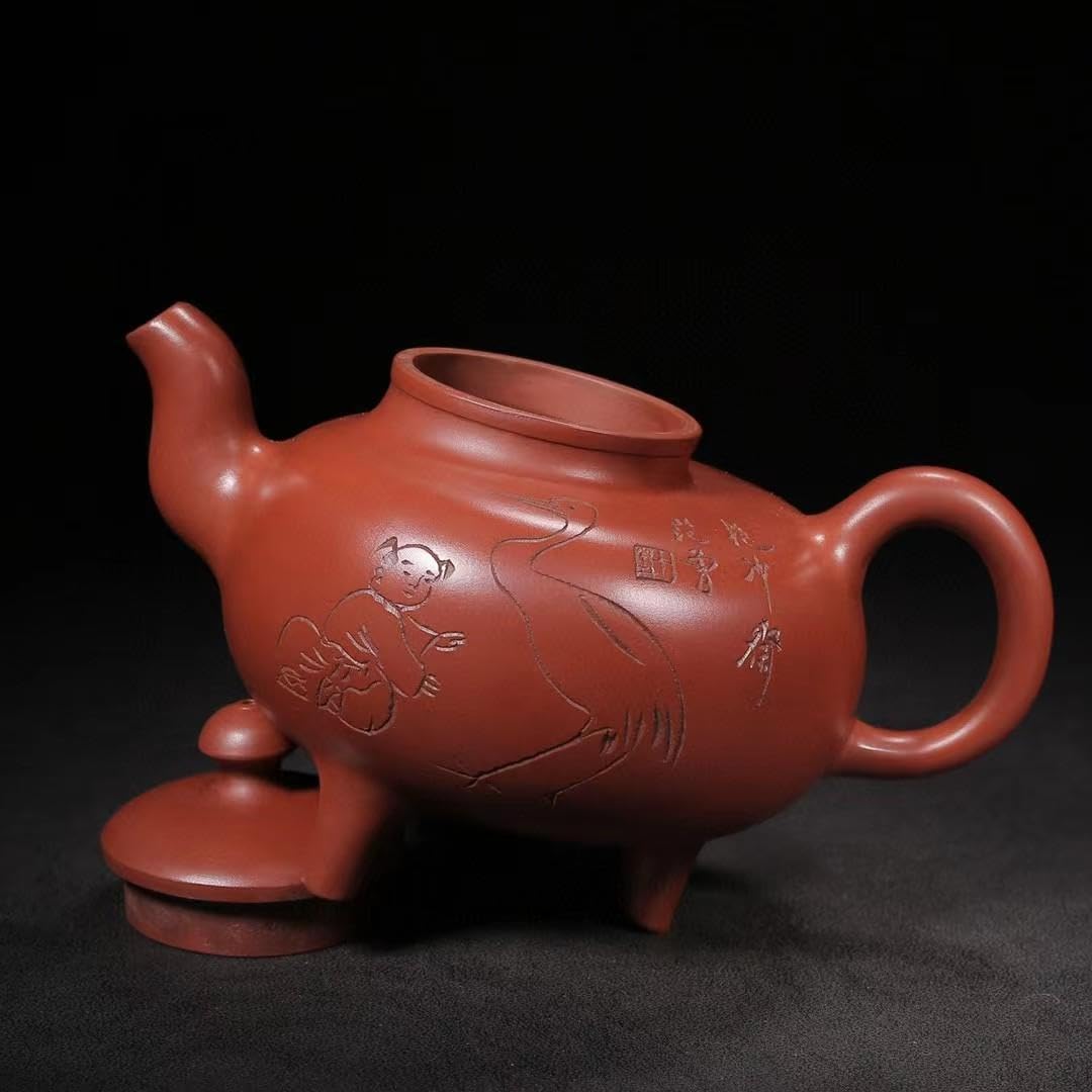 中国古美術・洪壽紫砂壺・原礦清水泥・顧景舟製壺紋・範曾(刻画)・紫泥急須・茶壺 Amazon | 中国古美術・洪壽紫砂壺・原礦清水泥・顧景舟製壺紋・範曾
