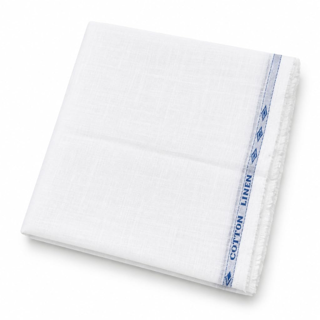 arogmira Unstitched White Pure Linen 60 Lea Cotton Fabric for Men | Shirt & Trouser Material | Shirt & Kurta Fabric | 58 Inch Width Premium Men’s Shirting-picture-35